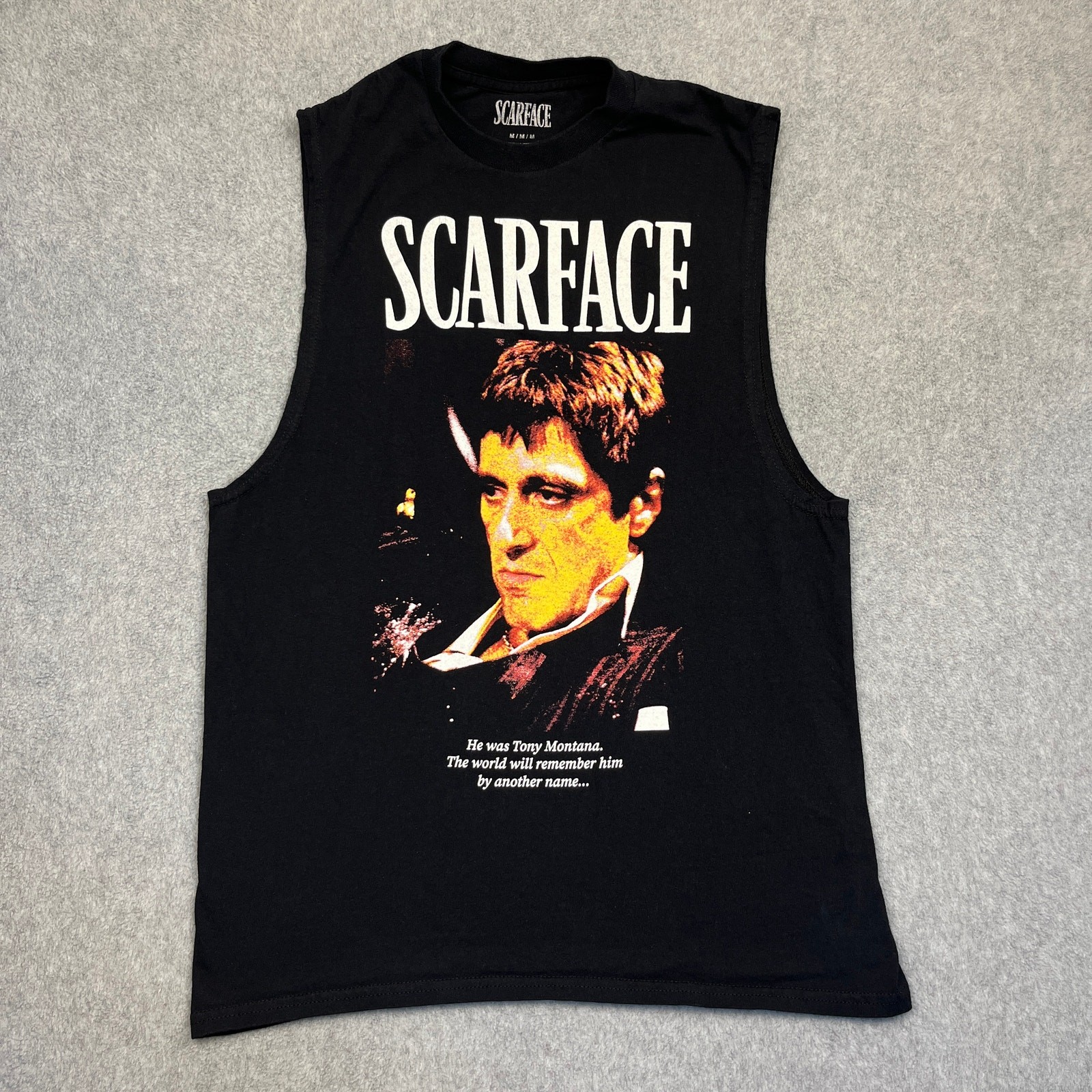 Scarface Tank Top Men's Medium Black Cotton Pullover Crew Neck gallery