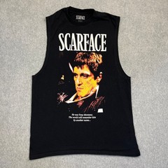 Scarface Tank Top Men’s Medium Black Cotton Pullover Crew Neck