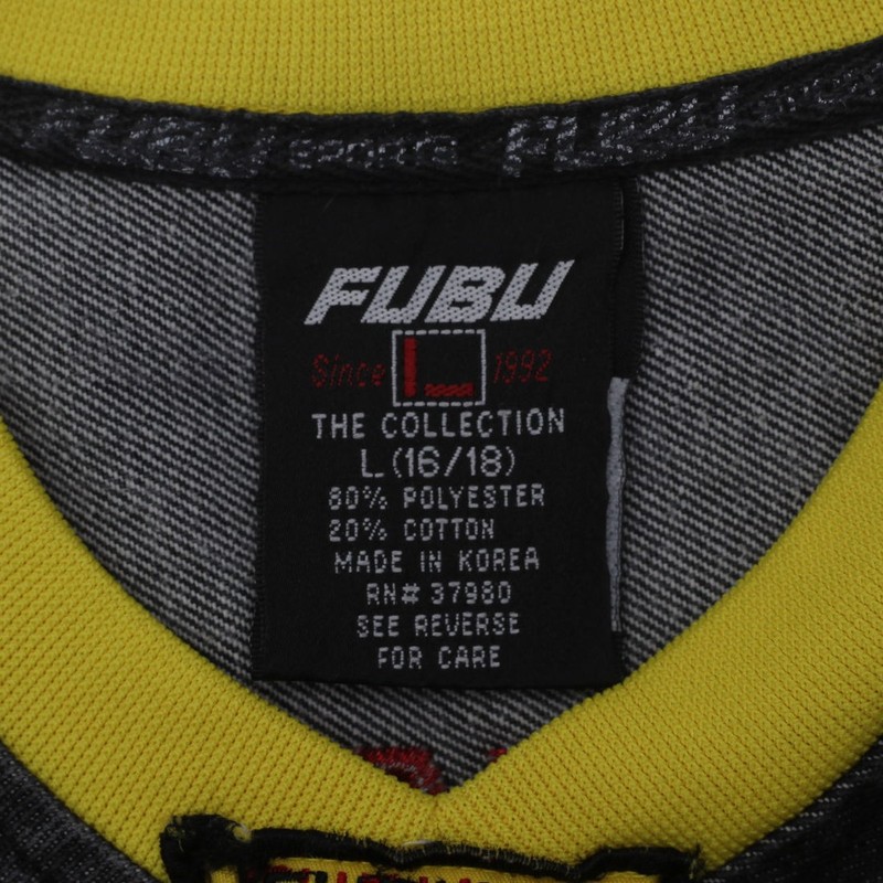 Vintage FUBU 05 Official Champions Jersey YellowBlack Size L Youth gallery