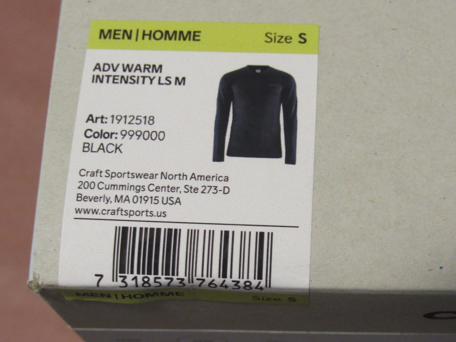 Craft Men's ADV Warm Intensity Long Sleeve Shirt Size S Black Baselayer NEW gallery