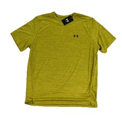 NEW Under Armour Tech Vent Short Sleeve Mens Shirt Yellow Shade Loose Fit