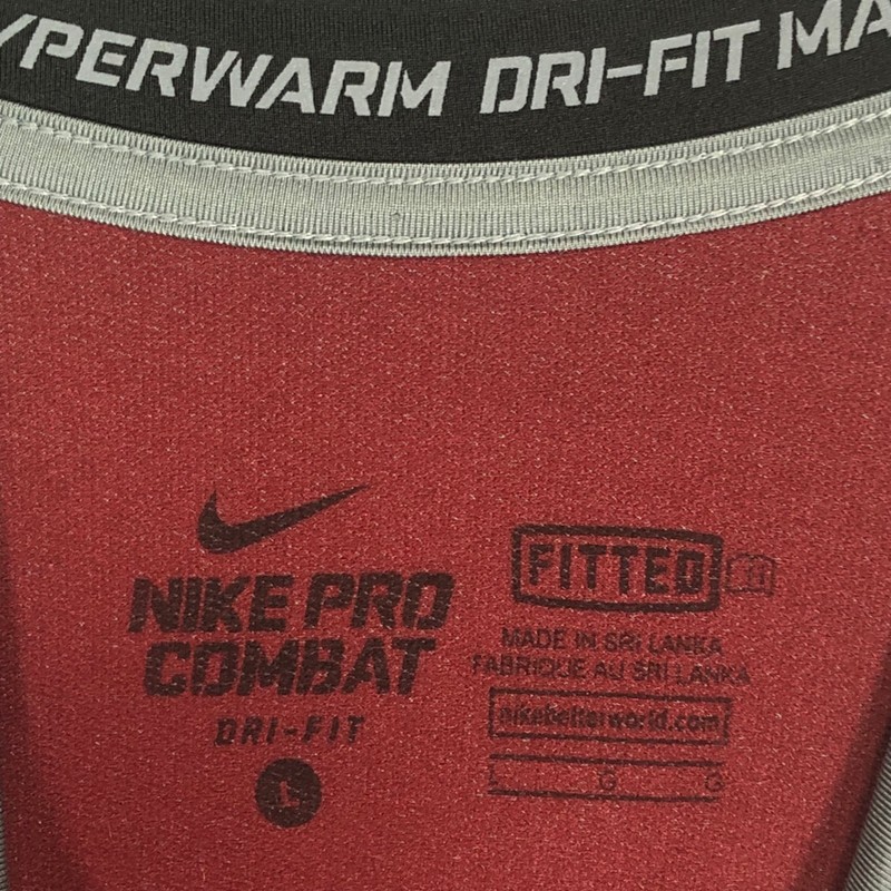 Nike Dri-Fit Pro Combat Black & Gray Men’s Long Sleeve Compression Shirt Large gallery