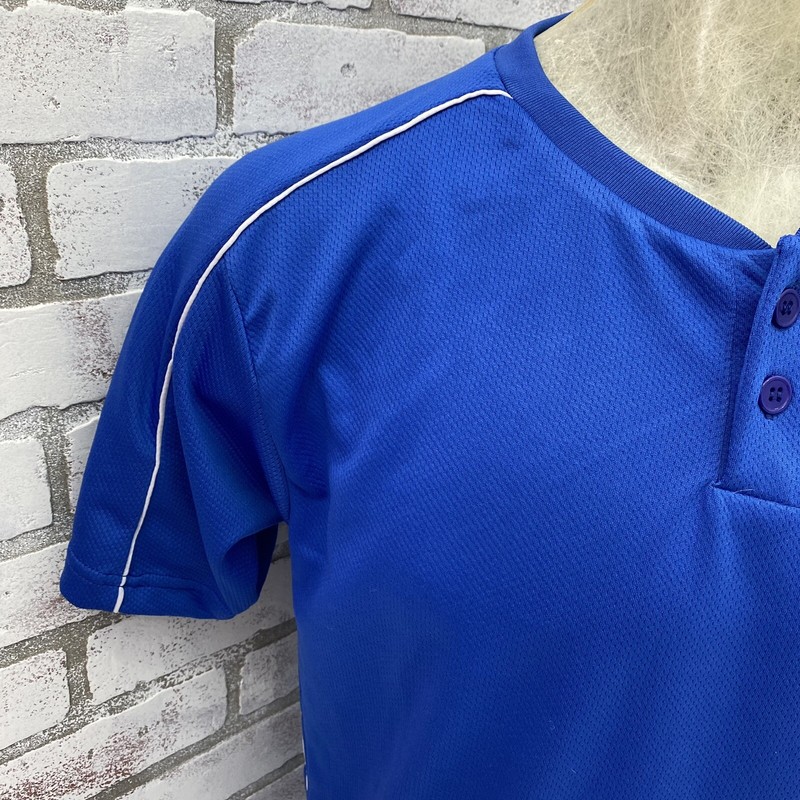 3n2 Clutch Apparel Shirt Mens Small Blue Baseball Short Sleeve Mesh Inset Work gallery