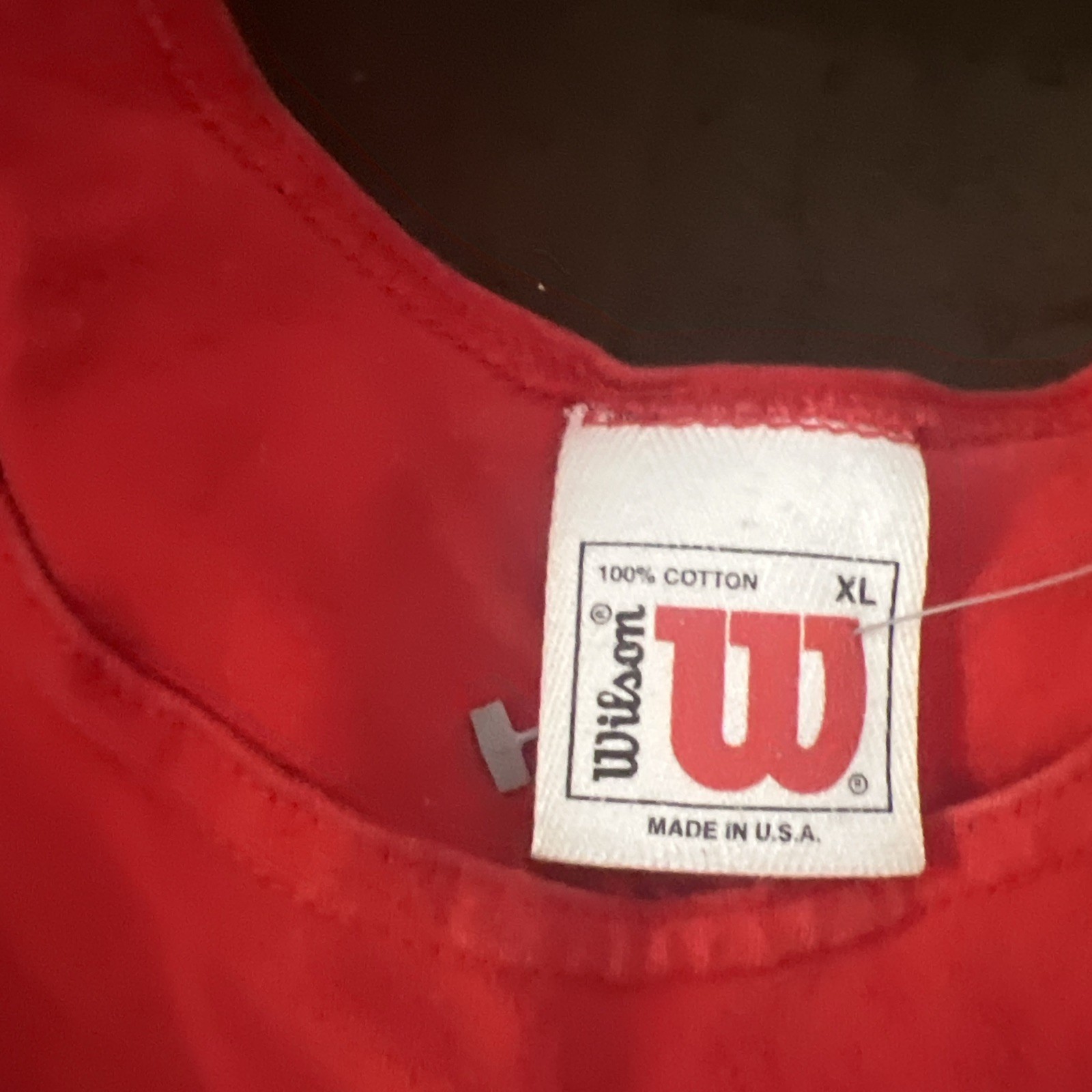 Vintage Wilson Tank Top Mens Red Gym Style Round Neck USA Made Sz XL gallery