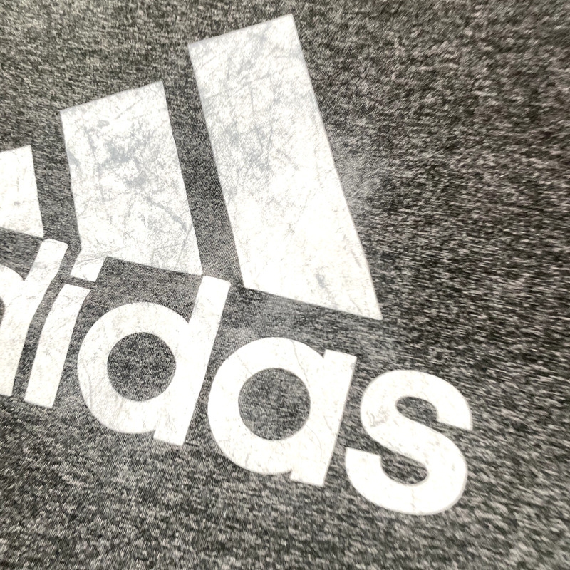 Adidas Shirt Mens Medium Gray Tee Double Sided Graphic Workout Gym Adult gallery