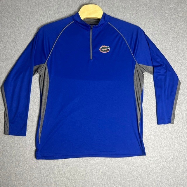 Florida Gators Quarter Zip Blue and Gray Long Sleeve Pullover Size XXL gallery