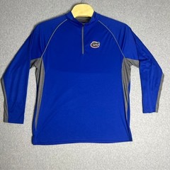 Florida Gators Quarter Zip Blue and Gray Long Sleeve Pullover Size XXL