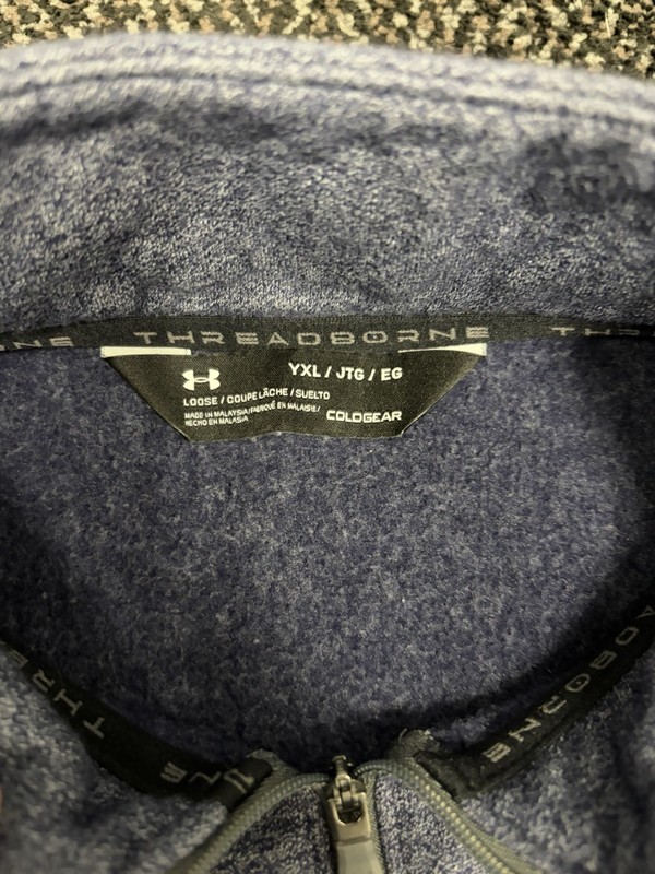 Under Armour Threadborne 1/4 Zip Pullover Mens YXL Blue ColdGear gallery
