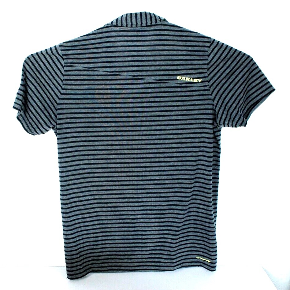 Oakley Performance Hydrolix Polo Shirt Black GrayStripe Men's L TPC Sawgrass gallery