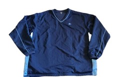 Blue Starter Brand Pull Over Long Sleeve V-neck Jacket Size XL