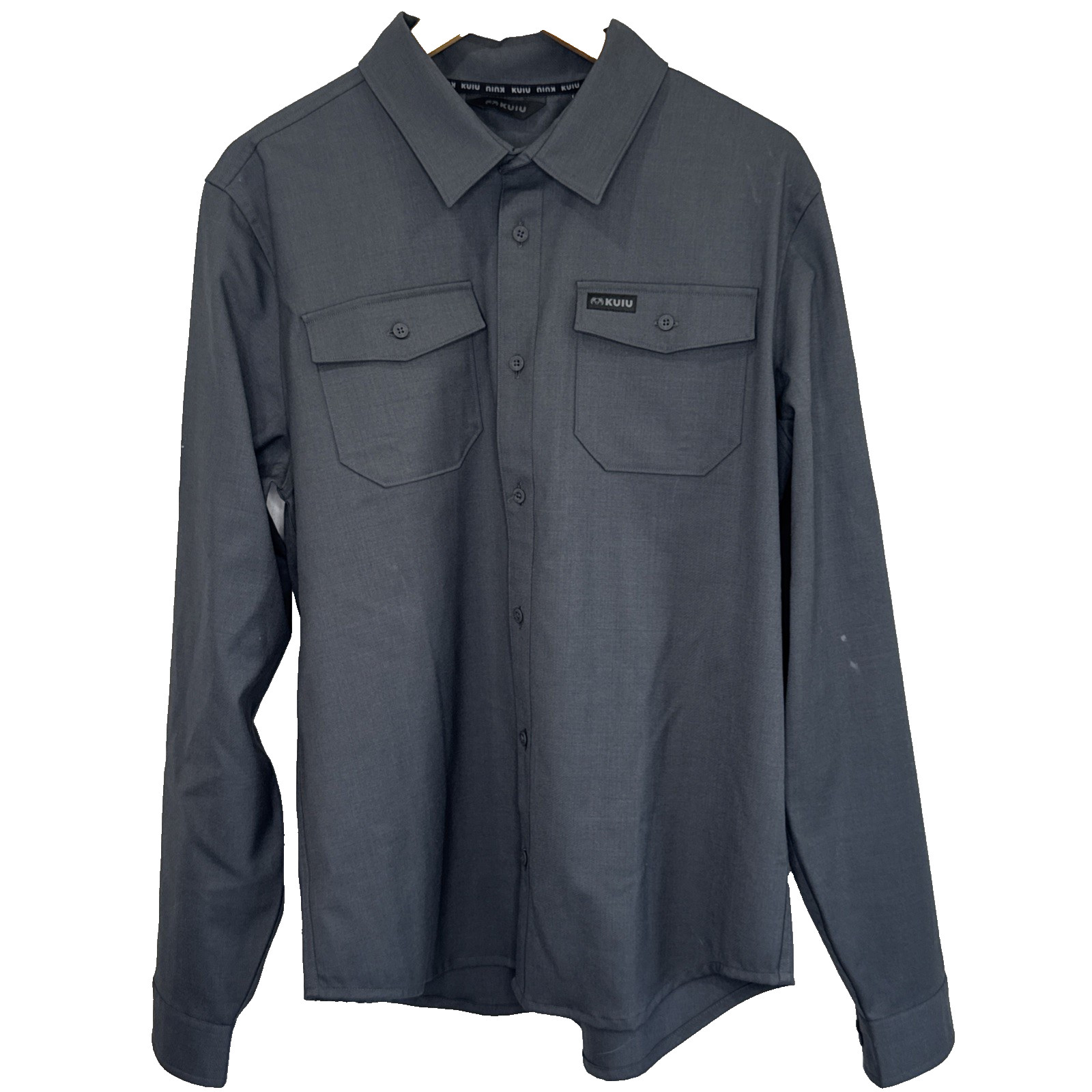 Kuiu Men's Gray Gauge LS Work Activewear Wool Button Down Shirt Size Large gallery