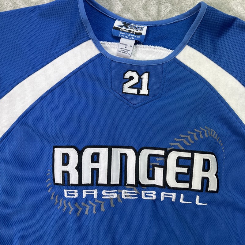 Vintage X Grain Ranger Baseball Jersey Men M Blue And White gallery