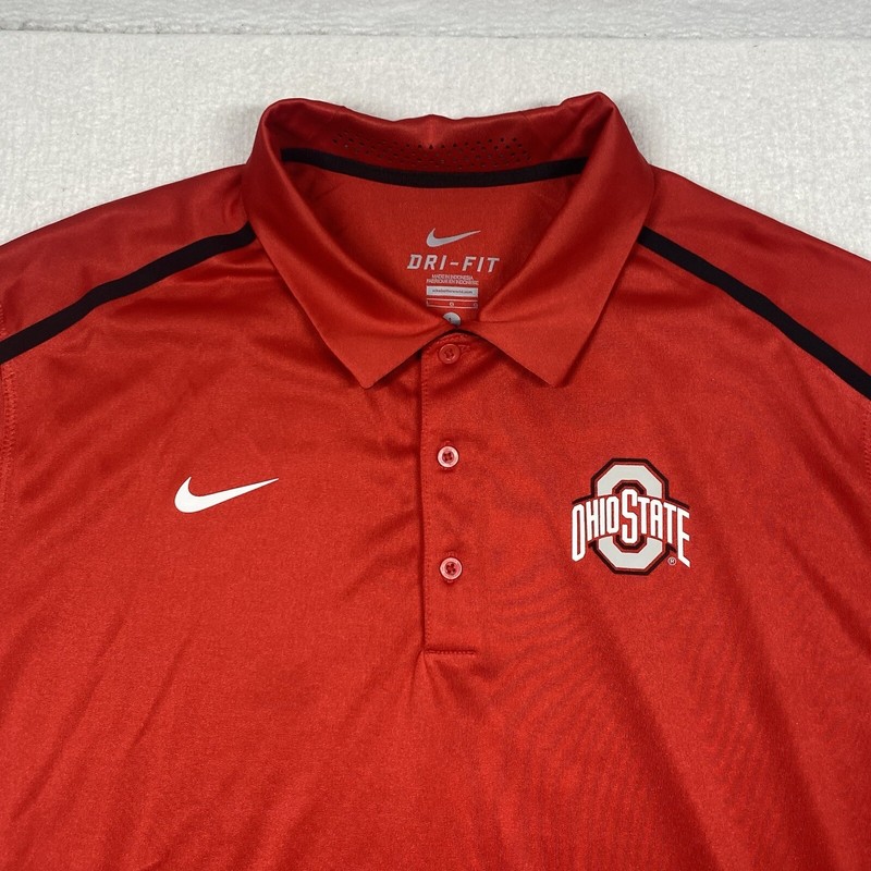 Ohio State Nike Polo Shirt Mens Large Red Short Sleeve Dri Fit gallery