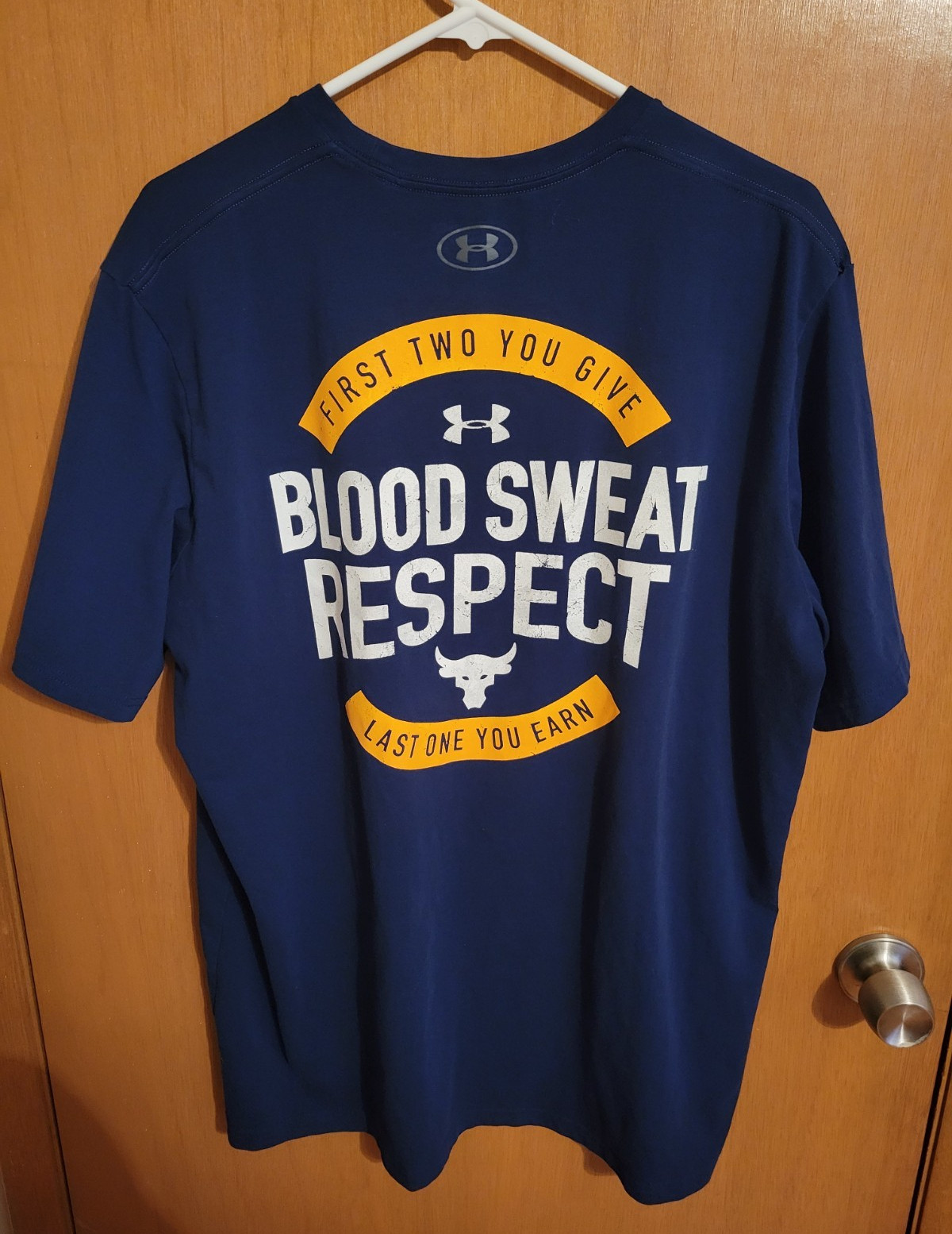 Under Armour Project Rock Men's T-Shirt Navy Blue Size XL gallery