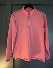Vineyard Vines Performance boys 1/4 Zip Stretch Mock Neck Pullover Pink XL