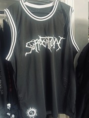 Suffocation Long Island 88 Mesh Jersey Tank Top Black/White Logo L Death Metal