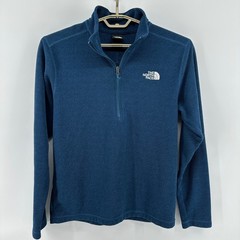 The North Face Textured Cap Rock Fleece Jacket Mens M Teal Blue 1/4-Zip Goprcore