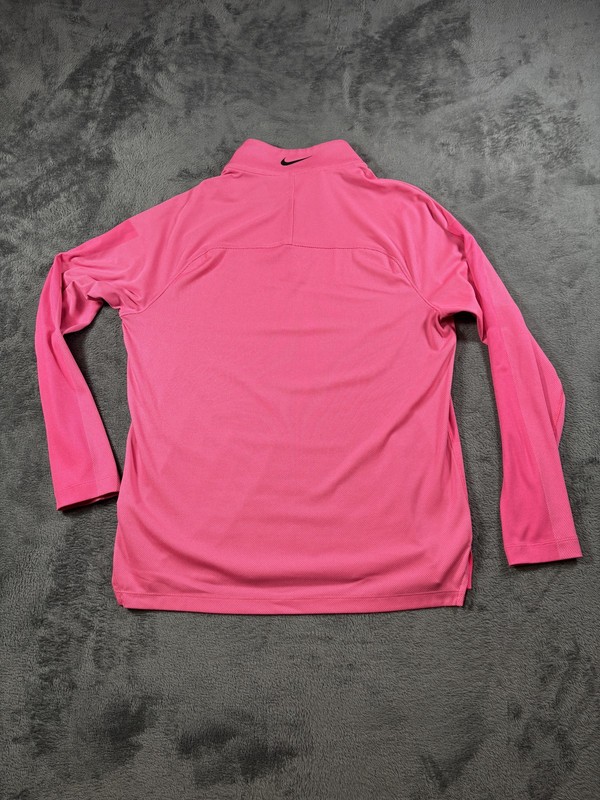 Nike Golf Pullover Shirt Mens Medium Pink Dri-FIT 1/4 Zip Mock Neck CU9828-639 gallery