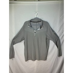 Nike Golf Mens Dri-FIT ADV 1/4Zip Pullover Grey Stripe SAU Logo Large DA2852-077