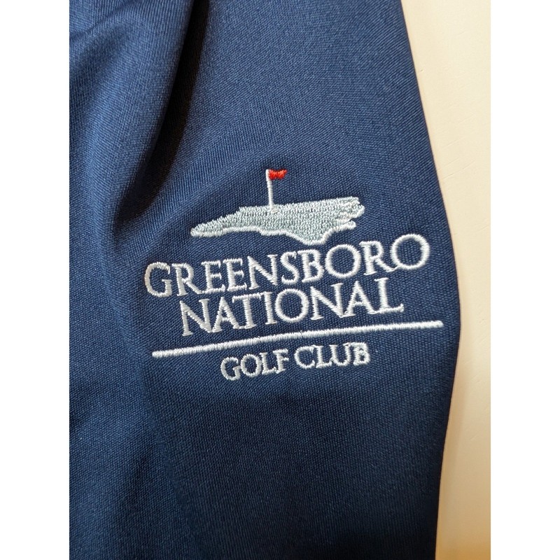 Levelwear Pullover Mens M Navy Greensboro National Golf Club 1/4 Zip Striped gallery