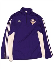Adidas Mens Louisville Pullover Tracksuit Top Large Purple Colourblock DD10