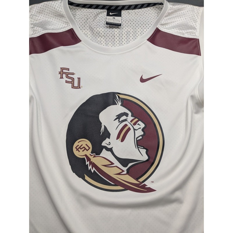Nike FSU Seminoles Sleeveless Jersey Mens Medium White Florida State NOLES 0 gallery