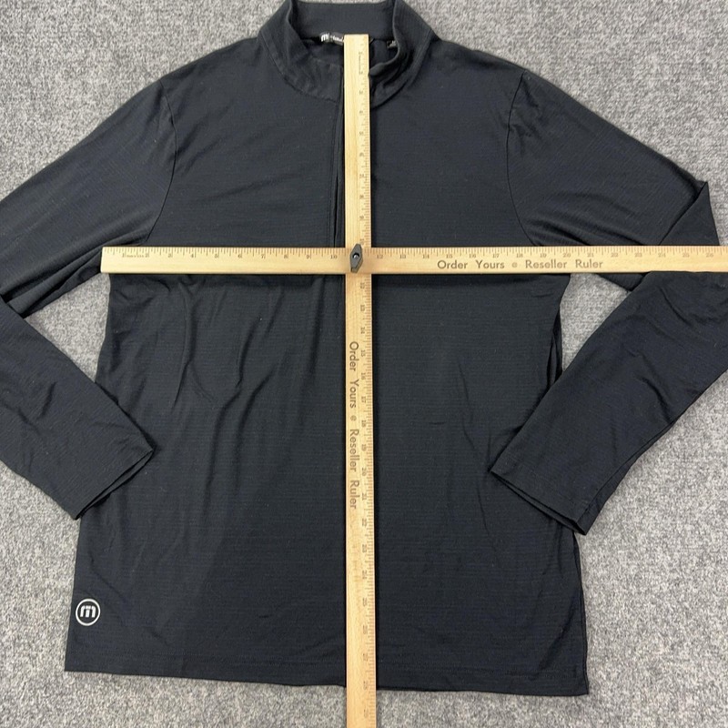 Travis Mathew Pullover Mens Medium Black 1/4 Zip Long Sleeve Golf Top Stretch gallery