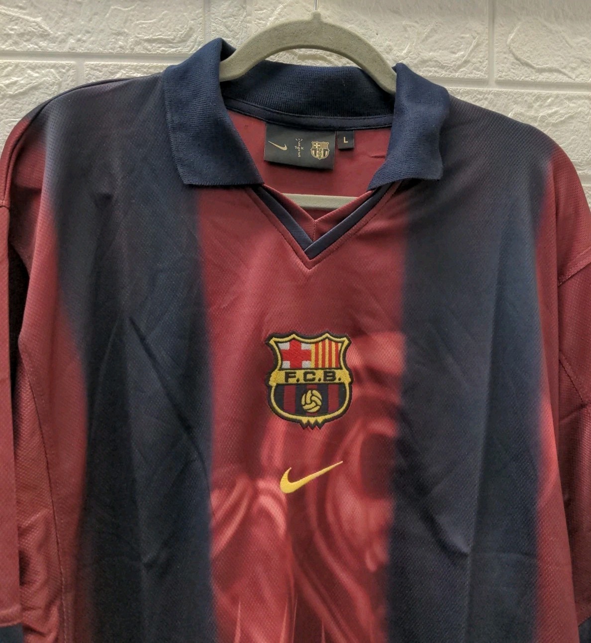 New Cactus Jack X Nike FC Barcelona Retro Skeleton Jersey Size L gallery