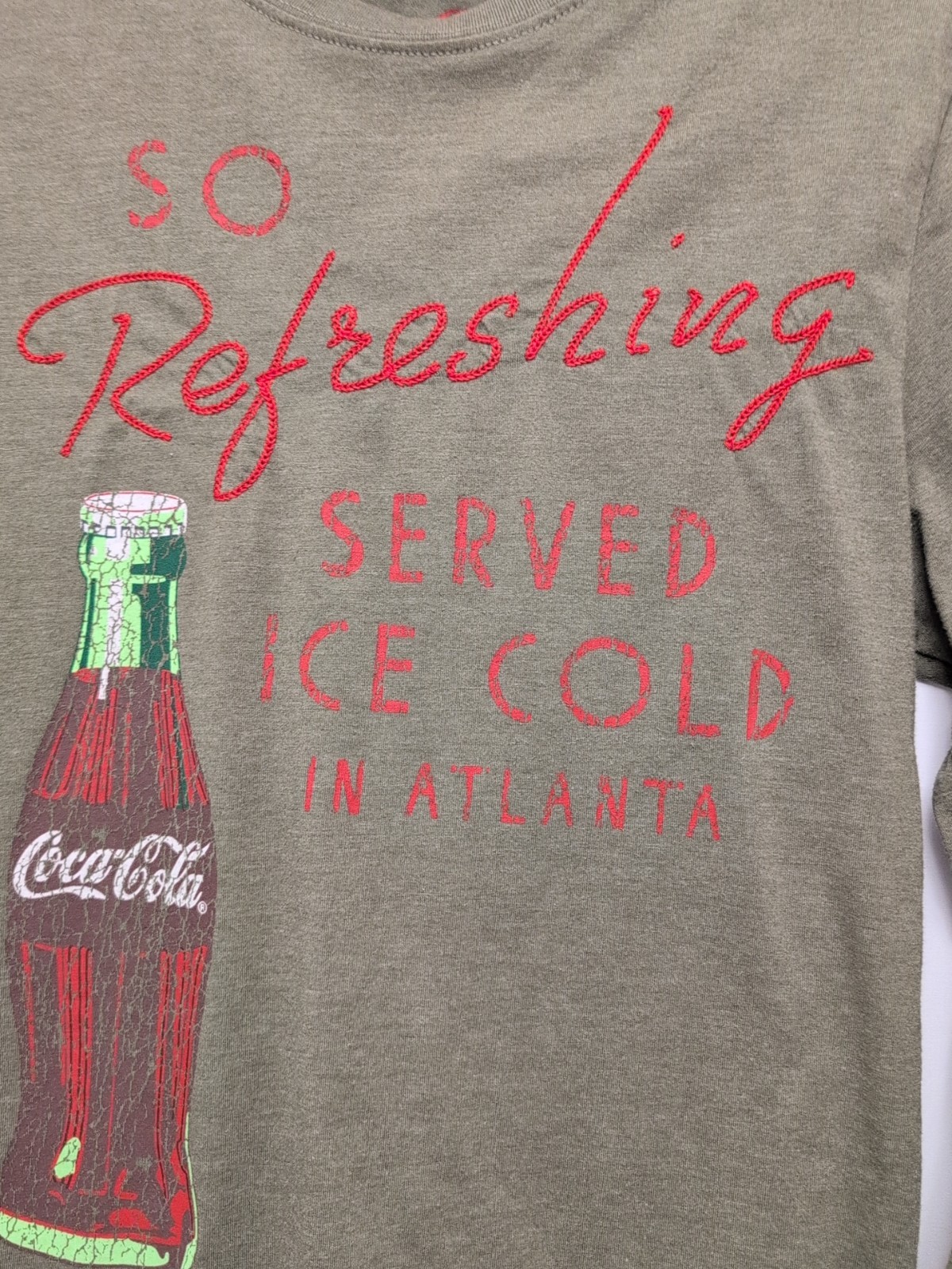 Coca Cola Small Long Sleeve Embroidered & graphic So Refreshing Gray Shirt gallery
