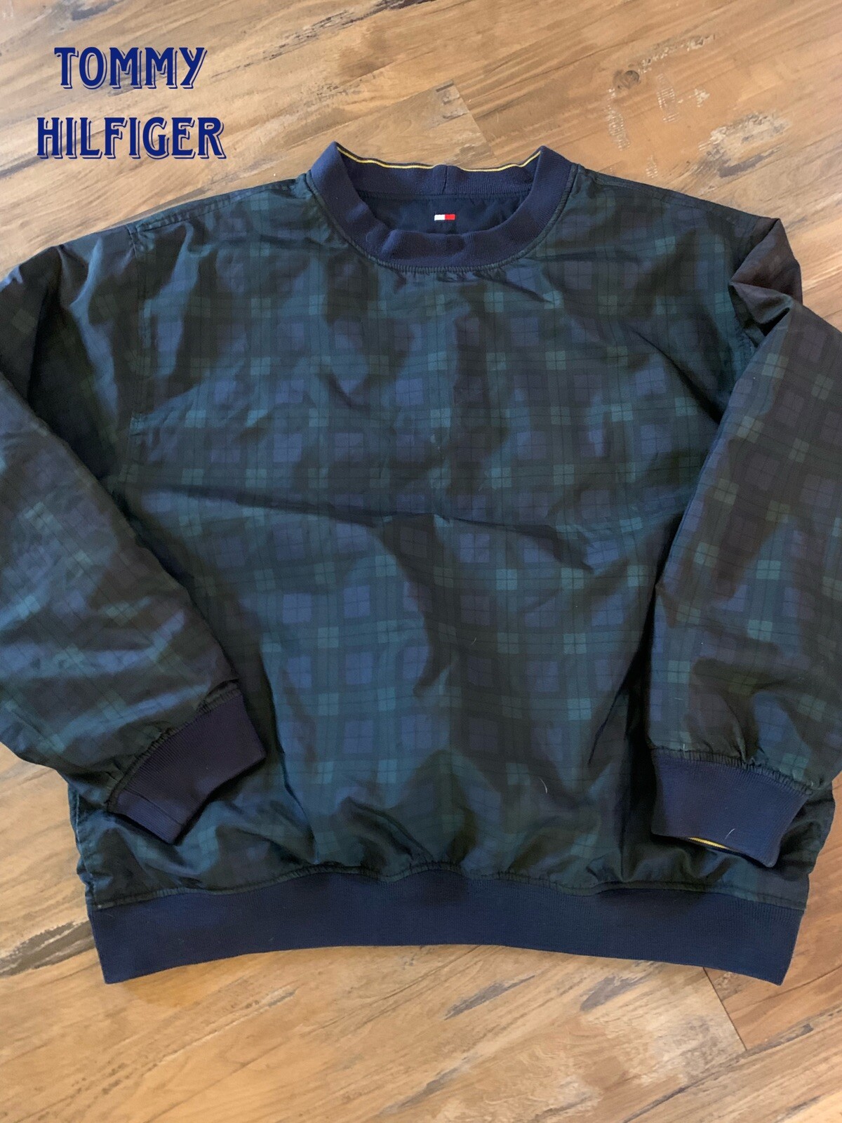 Vintage Tommy Hilfiger Golf Reversible Windbreaker Pullover Top Sz L Large Plaid gallery