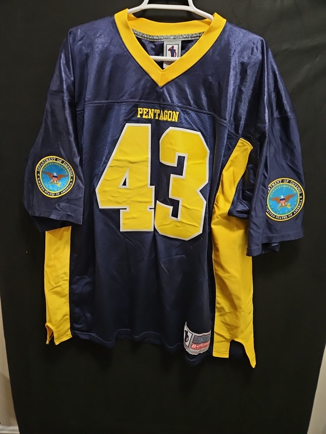 Authentic Battlefield Collection Jersey Men's Size 2XL DOD Pentagon Blue/Yellow gallery