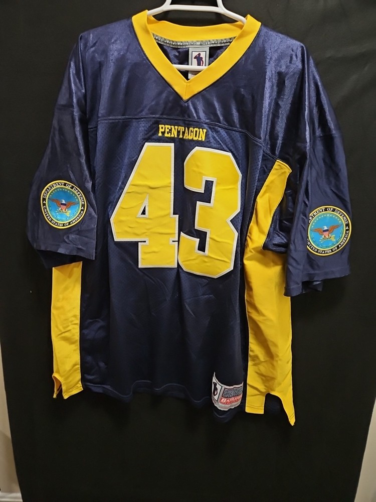 Authentic Battlefield Collection Jersey Men's Size 2XL DOD Pentagon Blue/Yellow