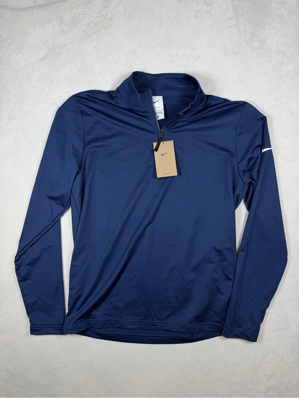 NWT Nike Golf Men’s Medium Dri-Fit Navy Quarter-Zip Performance Pullover Sweater gallery