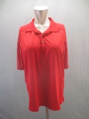 Nike Golf Size M Mens Red Short Sleeve Collared Buttons Logo Activewear Polo 835