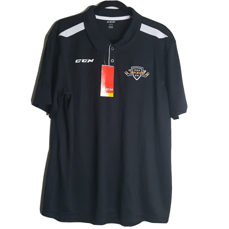 CCM Hockey Tactical Dry 1/4 Button Pullover Shirt Mens Size Med Black Polyester gallery