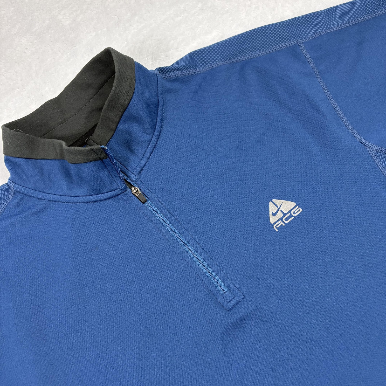 Nike ACG Pullover Mens L Blue NikeFITDRY 1/4 Zip Long Sleeve Stand-Up Tagless gallery