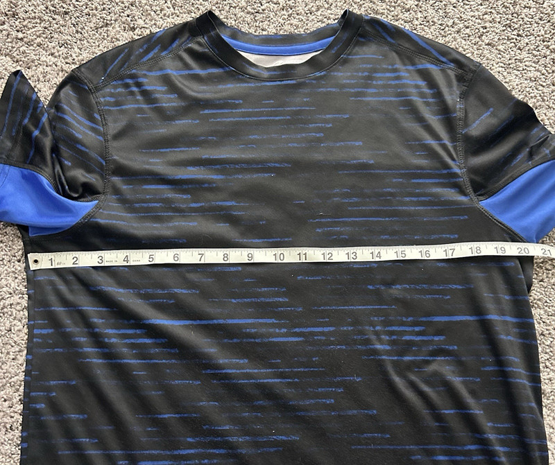 Energy Zone Mens Medium Blue Black Athletic Shirt Loose Fit Cool Dry Workout gallery