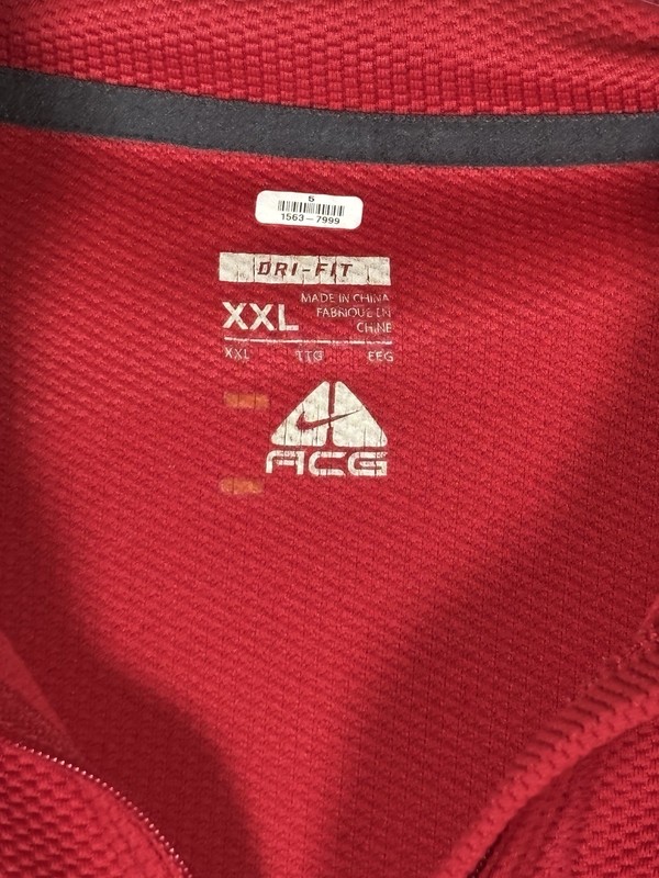 Nike ACG Sweatshirt Mens 2XL Quarter Zip 1/4 Chest Pocket Pullover Red Fit Dry gallery