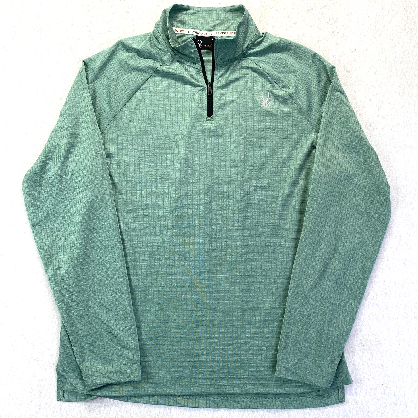 Spyder Active Quarter Zip Pullover Mens Large Green ProWB Stretch Athletic Top gallery