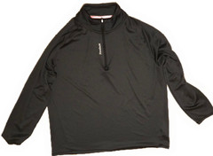 Reebok Mens Athletic Shirt Size 2XL Black Gray Crosshatch Chest 52 in Length 29