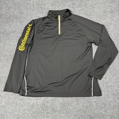 Continental Pullover Mens XL Black Quarter Zip Long Sleeve Reflective Shirt Top