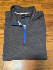Dunning Golf Quarter Zip Performance Pullover Men’s Adjustable Waist Grey- Large