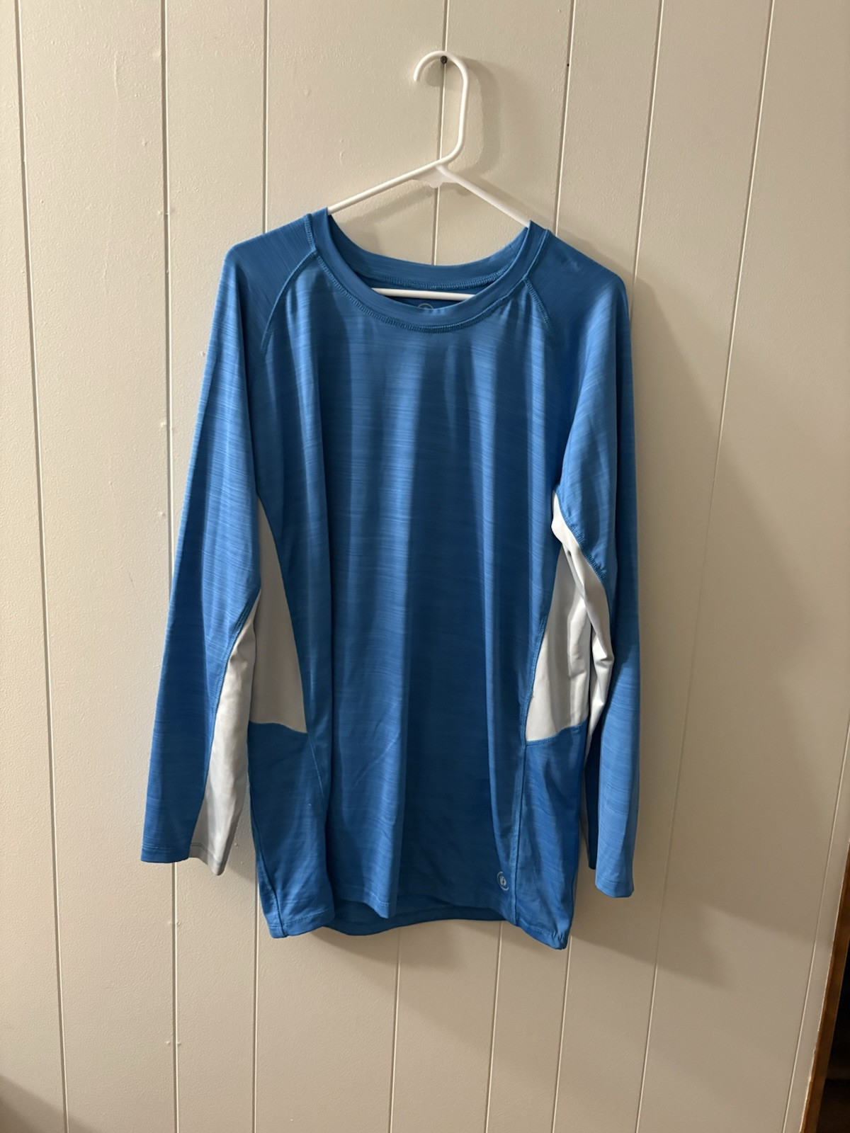Hang Ten Men’s XL Long Sleeve Blue Shirt UV Protection Back Pocket Swim Beach M6 gallery