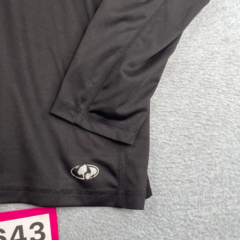 Mossy Oak Long Sleeve Hooded Performance Fishing Shirt Mens XL Black Gray gallery