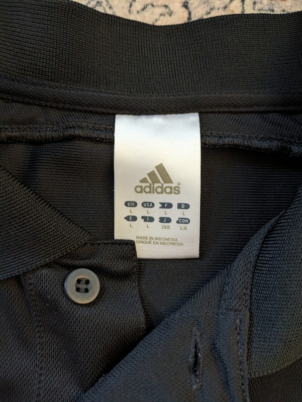 Adidas SAMPLE 3 Button Yellow Stripe Contrast Stitch Black Jersey Climalite L gallery