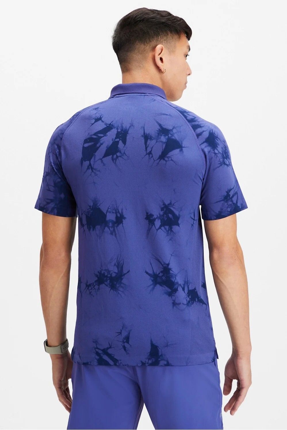 Fabletics Men's Training Day Polo Shirt Blue Indigo Dye Size Medium NWT gallery