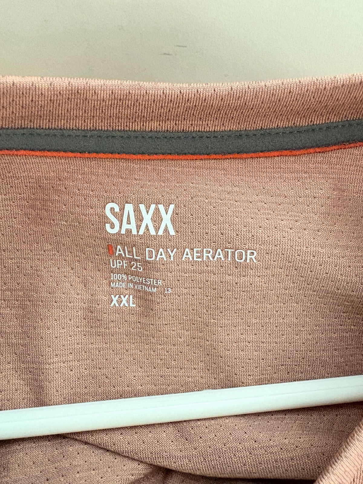 Saxx Mens XXL Red Short Sleeve All Day Aerator Polyester Shirt gallery