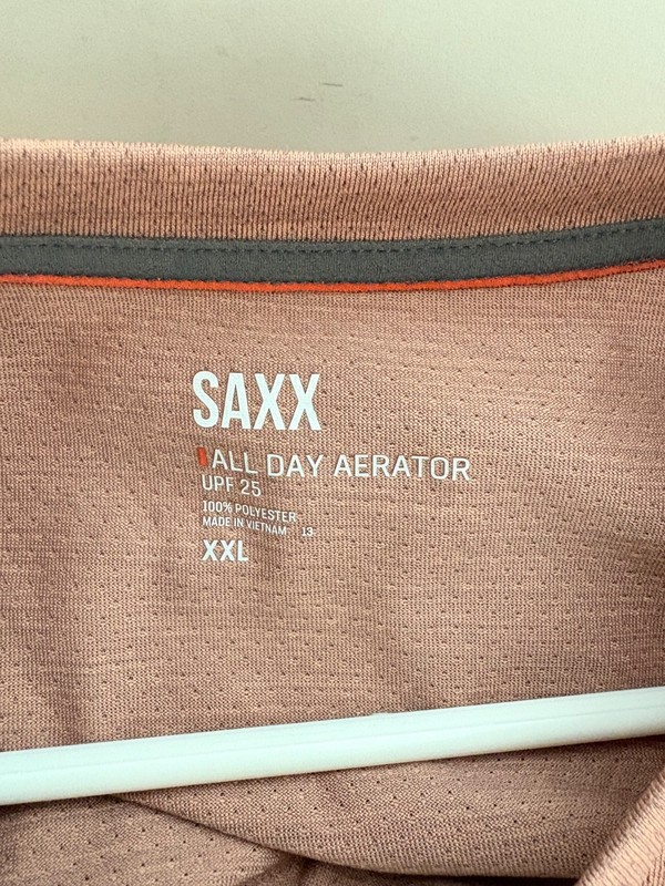 Saxx Mens XXL Red Short Sleeve All Day Aerator Polyester Shirt gallery