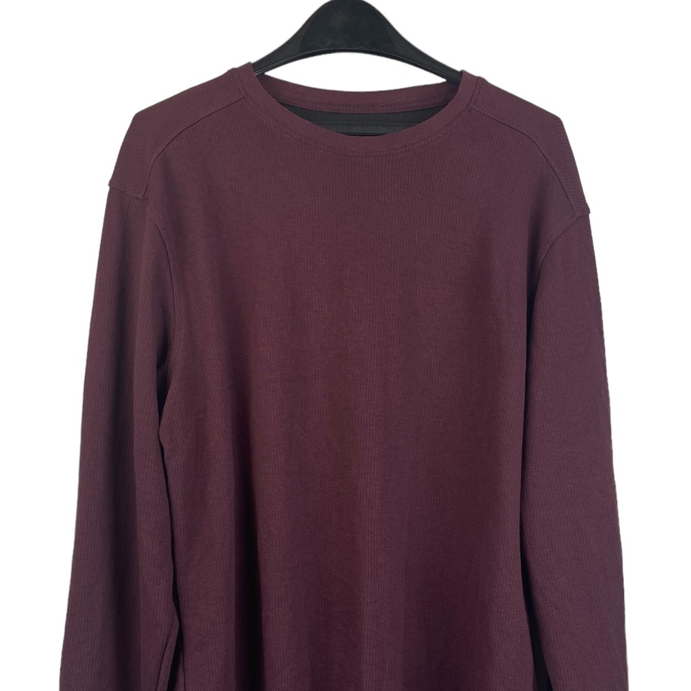 01.Algo Mens XLT Tall Performance Quick Dry UV40 Long Sleeve Shirt Maroon