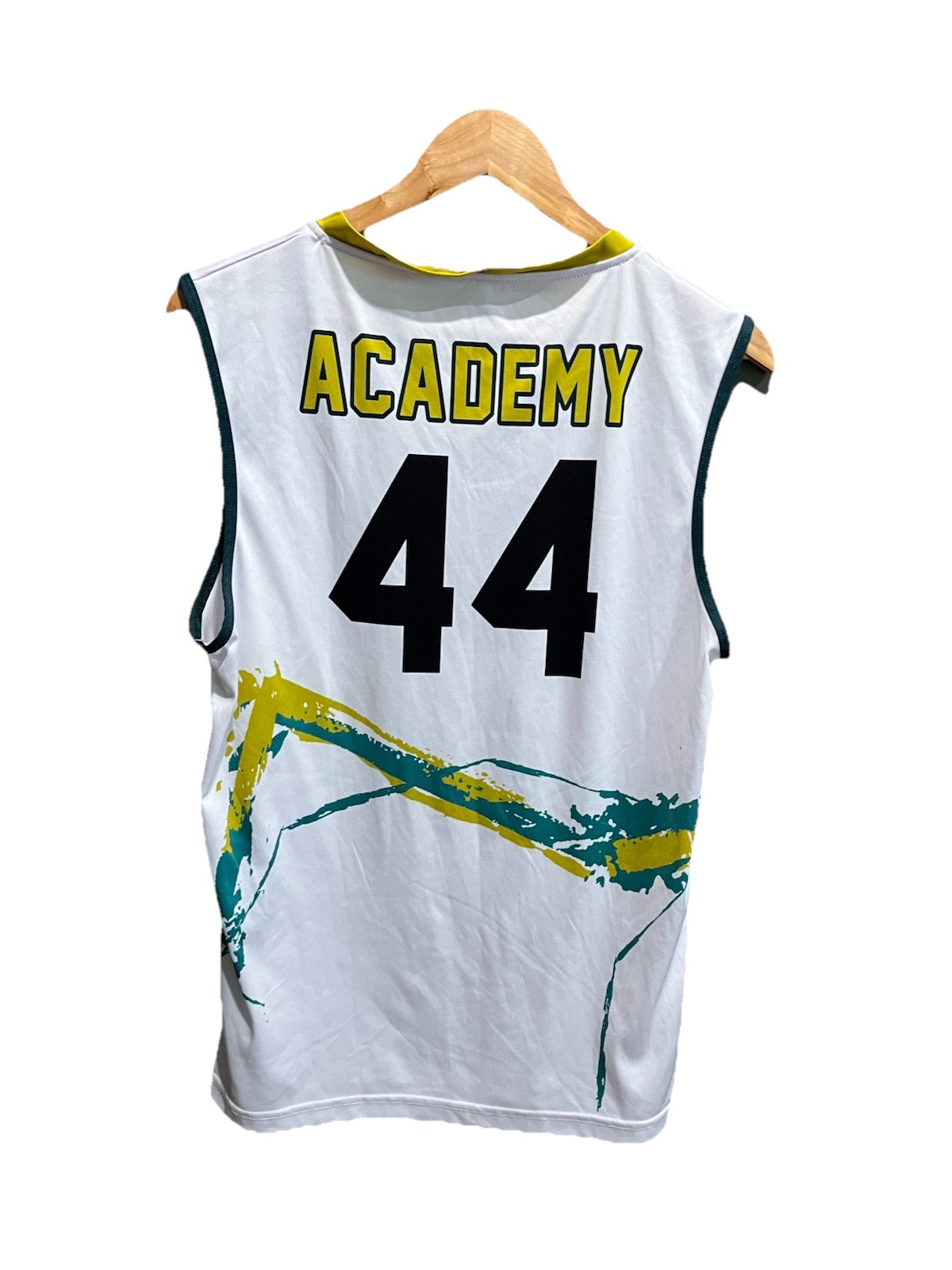 Slunks Academy 44 White Men's Activewear Jersey Tank Top Size M gallery